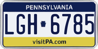 PA license plate LGH6785