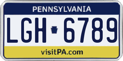 PA license plate LGH6789