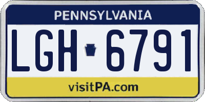 PA license plate LGH6791