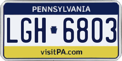 PA license plate LGH6803