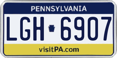 PA license plate LGH6907