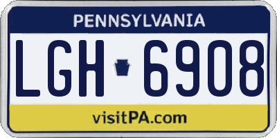 PA license plate LGH6908