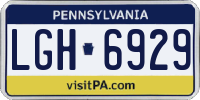 PA license plate LGH6929