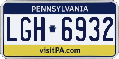 PA license plate LGH6932