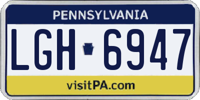 PA license plate LGH6947