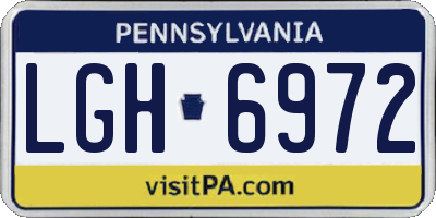 PA license plate LGH6972