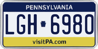 PA license plate LGH6980