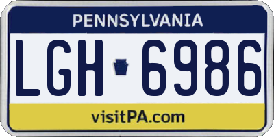 PA license plate LGH6986