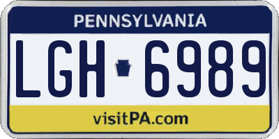 PA license plate LGH6989