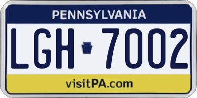 PA license plate LGH7002