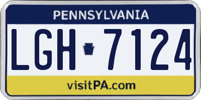 PA license plate LGH7124