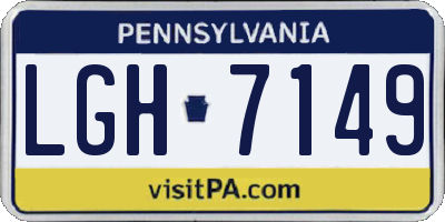 PA license plate LGH7149