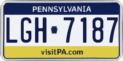 PA license plate LGH7187