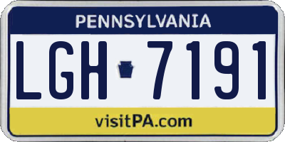 PA license plate LGH7191