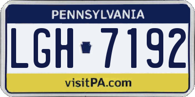 PA license plate LGH7192