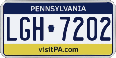 PA license plate LGH7202