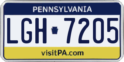 PA license plate LGH7205