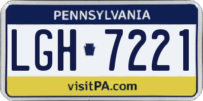 PA license plate LGH7221