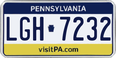 PA license plate LGH7232