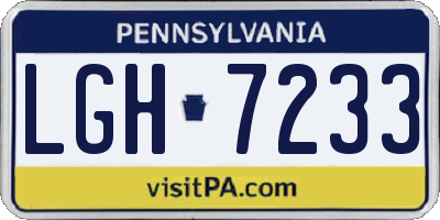 PA license plate LGH7233