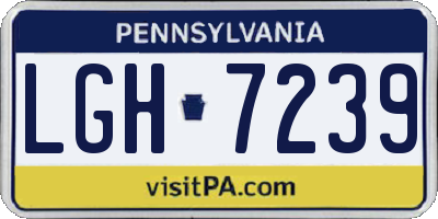 PA license plate LGH7239