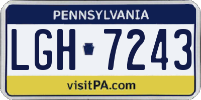 PA license plate LGH7243