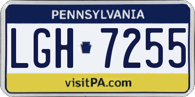 PA license plate LGH7255