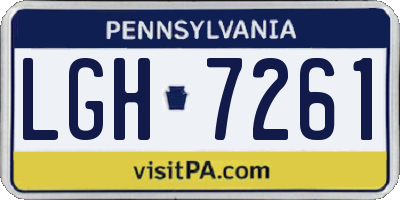 PA license plate LGH7261