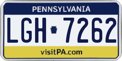 PA license plate LGH7262