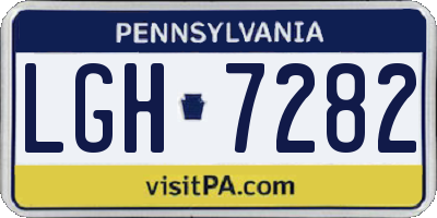 PA license plate LGH7282
