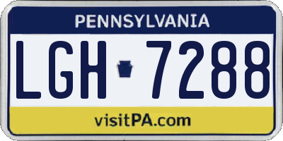 PA license plate LGH7288