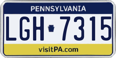 PA license plate LGH7315