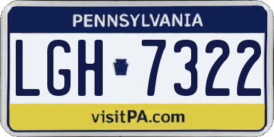 PA license plate LGH7322