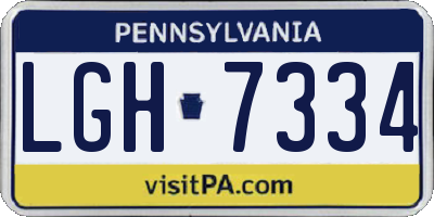 PA license plate LGH7334
