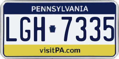 PA license plate LGH7335