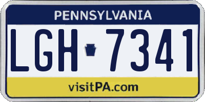 PA license plate LGH7341