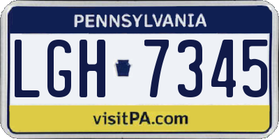 PA license plate LGH7345