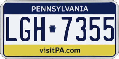 PA license plate LGH7355
