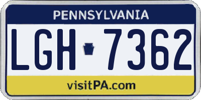 PA license plate LGH7362