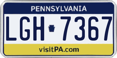 PA license plate LGH7367