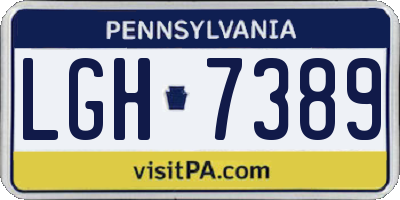 PA license plate LGH7389