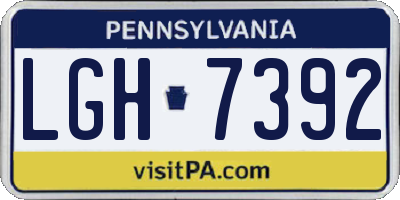 PA license plate LGH7392