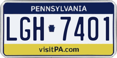 PA license plate LGH7401