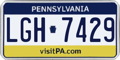 PA license plate LGH7429
