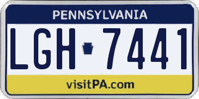 PA license plate LGH7441