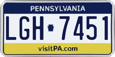 PA license plate LGH7451