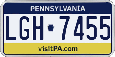 PA license plate LGH7455