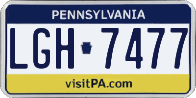 PA license plate LGH7477