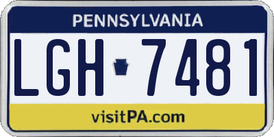 PA license plate LGH7481