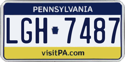 PA license plate LGH7487